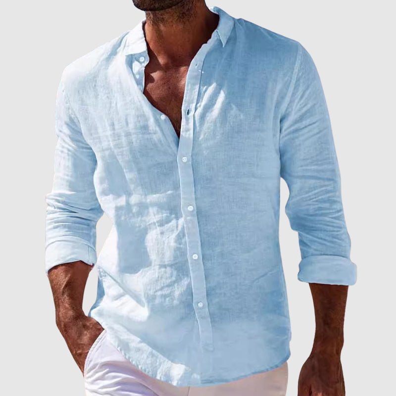 Chemise légère aspect lin coupe ajustée