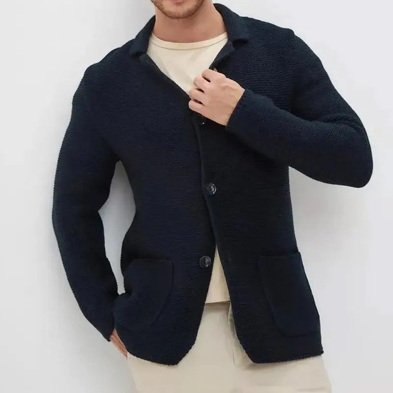 Cardigan en maille col à revers boutonné