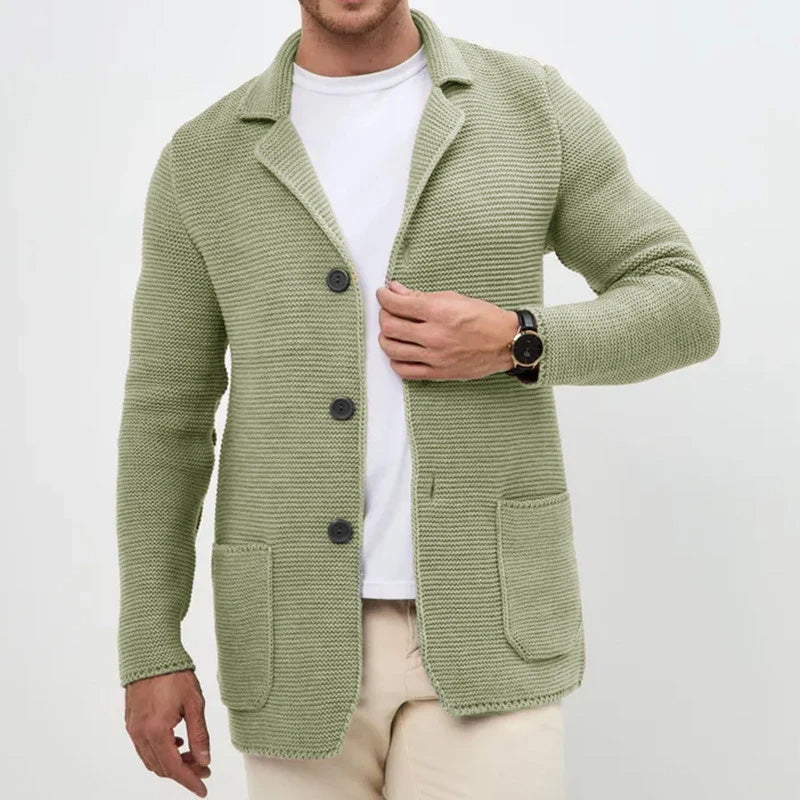 Cardigan en maille col à revers boutonné