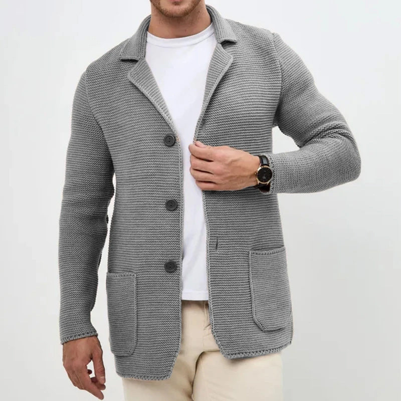 Cardigan en maille col à revers boutonné