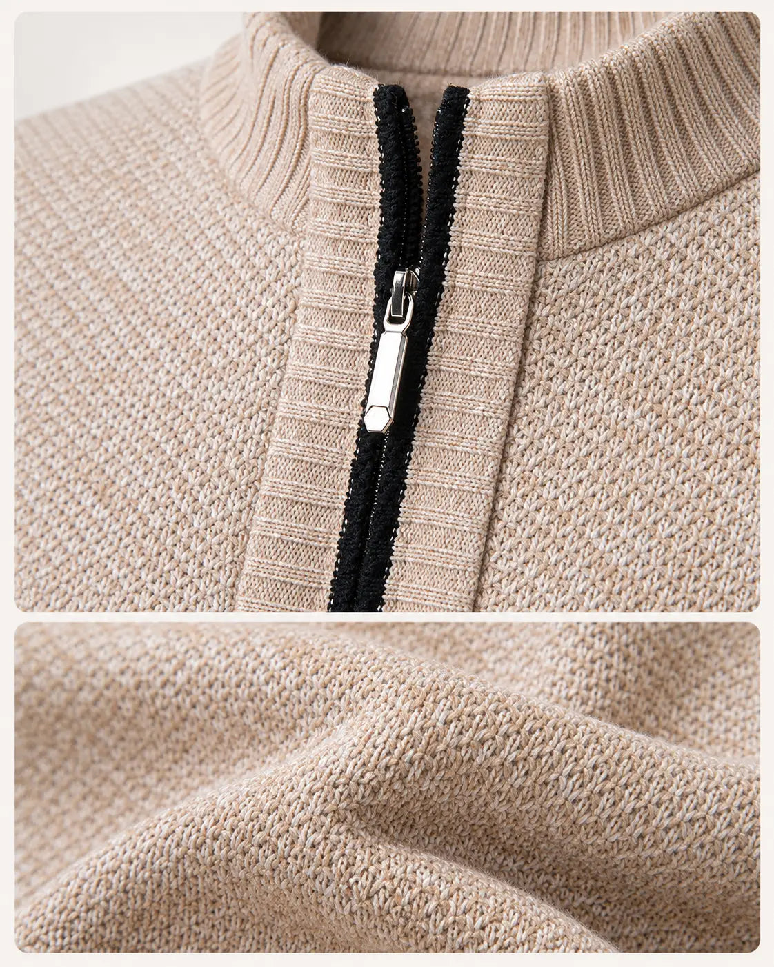 Gilet en maille zippé à col montant