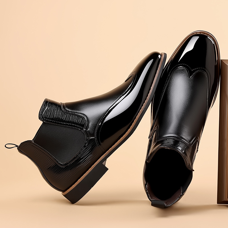 Bottines chelsea brillantes à bout golf