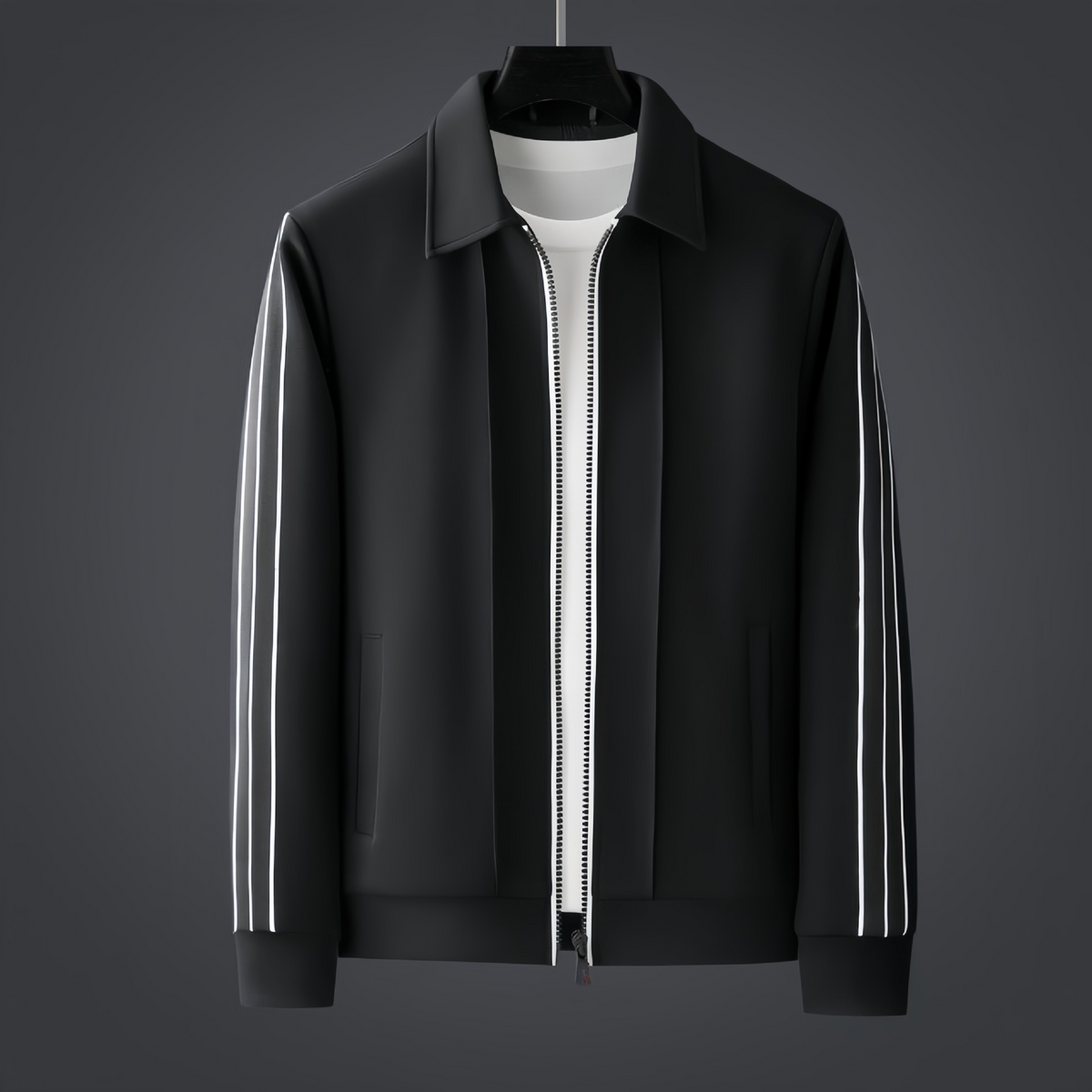 Ensemble veste zippée et pantalon à bandes