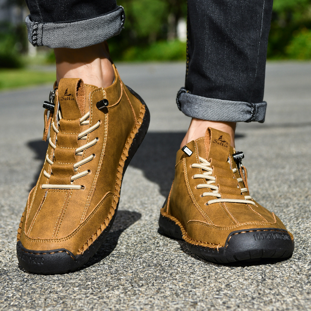 Chaussures montantes zippées aspect nubuck