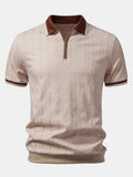 Polo en maille texturée col zippé coupe ajustée homme – Mouffetard