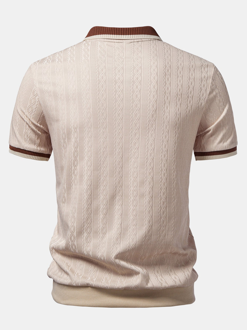 Polo en maille texturée col zippé coupe ajustée homme – Mouffetard
