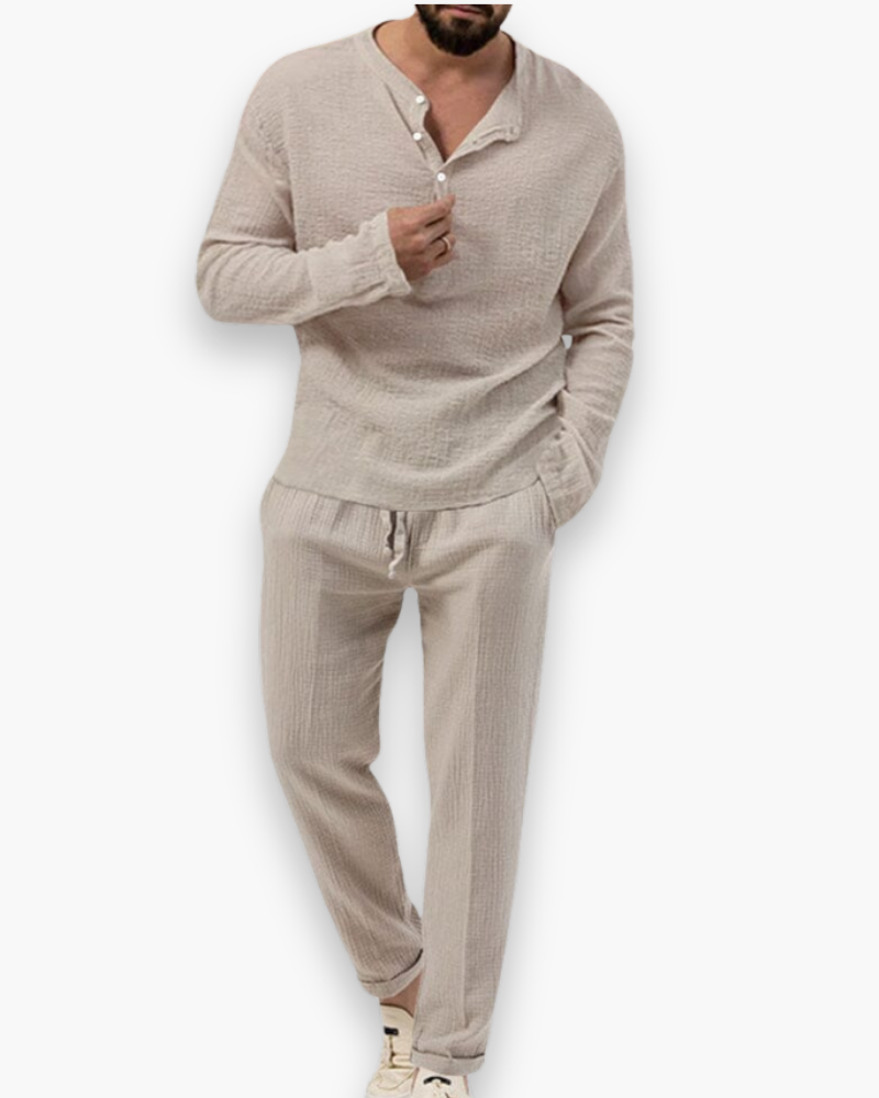 Ensemble haut et pantalon smart casual léger et respirant homme – Cognac