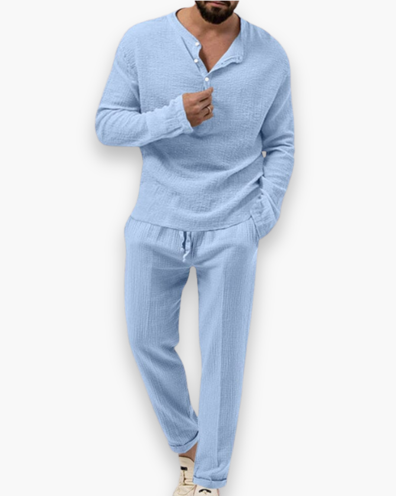 Ensemble haut et pantalon smart casual léger et respirant homme – Cognac