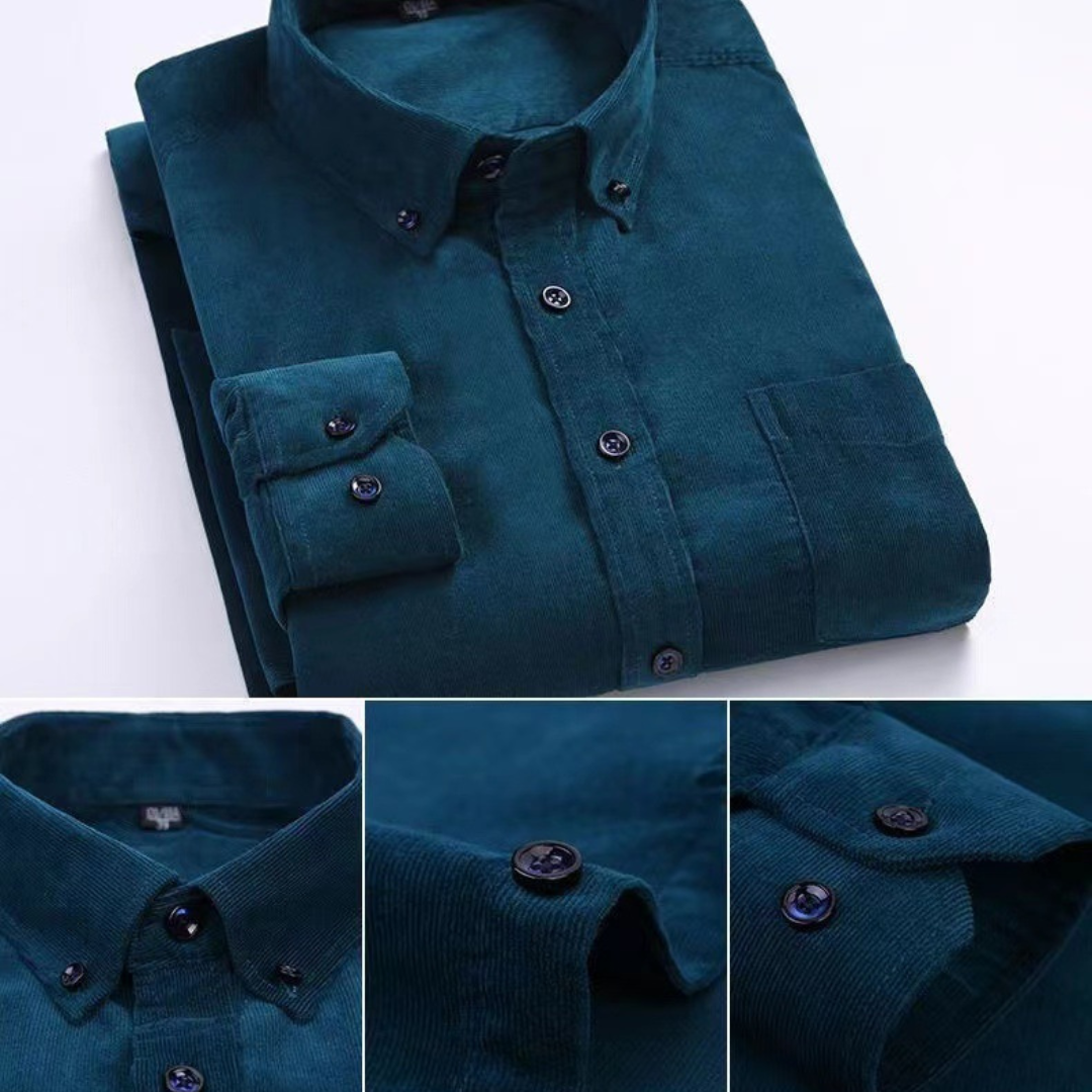 Chemise en velours côtelé fin
