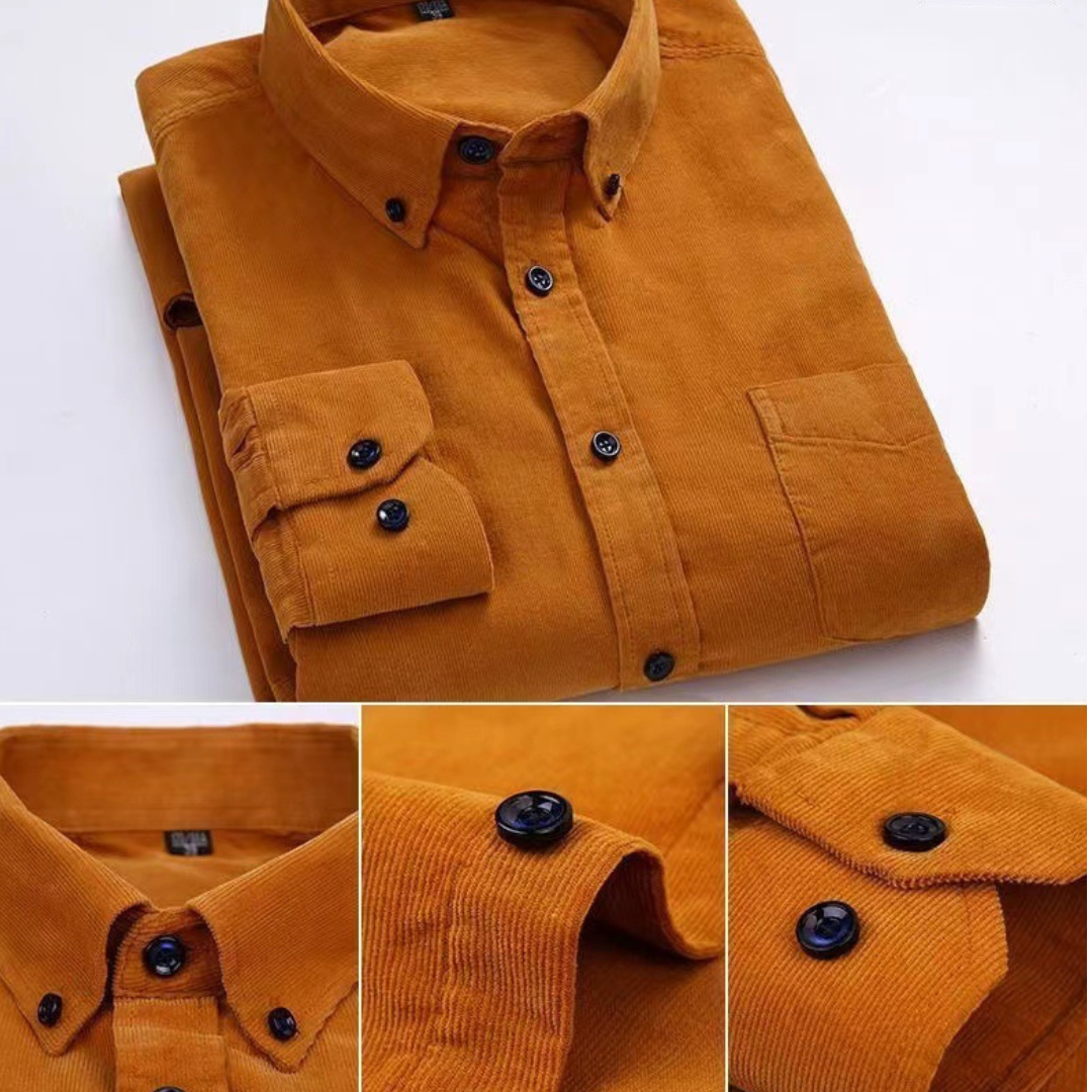 Chemise en velours côtelé fin