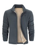 Veste polaire doublée chaude col montant zippée homme – Lampaul
