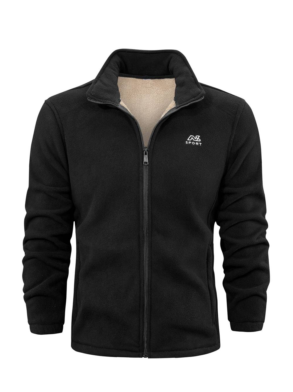 Veste polaire doublée chaude col montant zippée homme – Lampaul