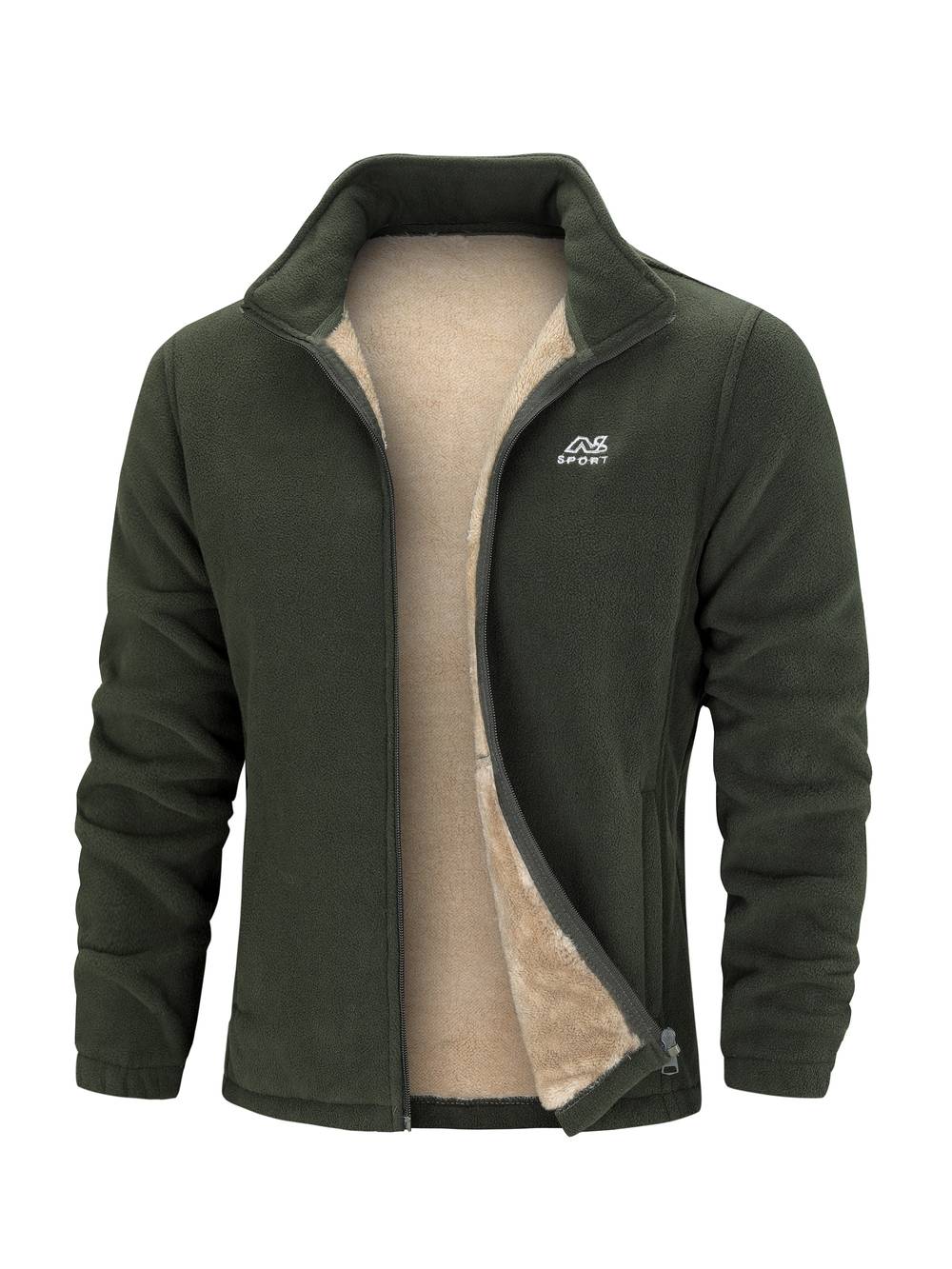 Veste polaire doublée chaude col montant zippée homme – Lampaul
