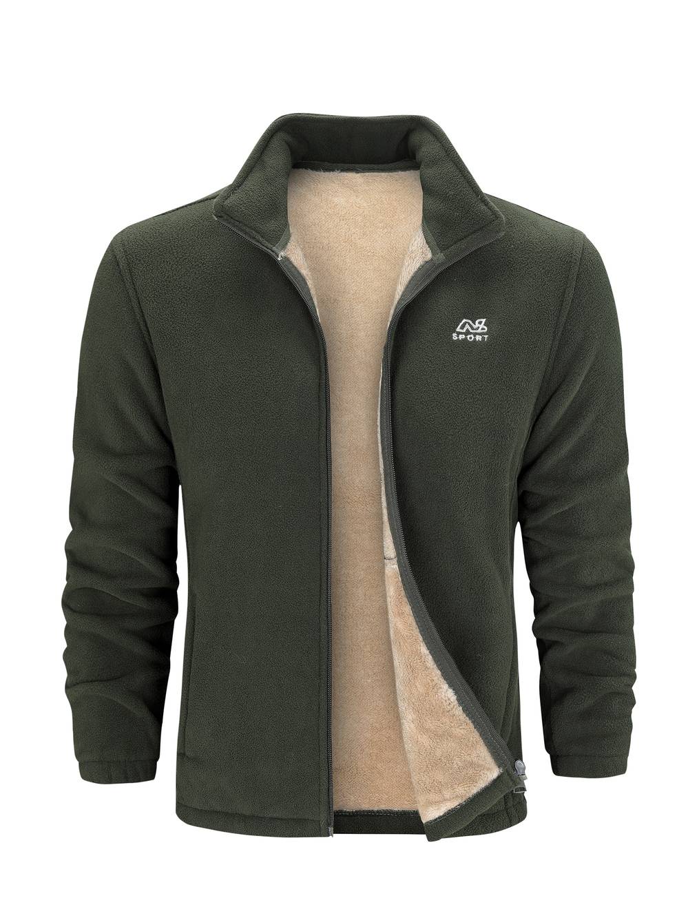 Veste polaire doublée chaude col montant zippée homme – Lampaul