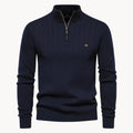 Pull côtelé col montant zippé en maille élégante homme – Bretteville
