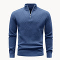 Pull en maille nid d'abeille texturée col montant zippé coupe nette homme – Tarnos