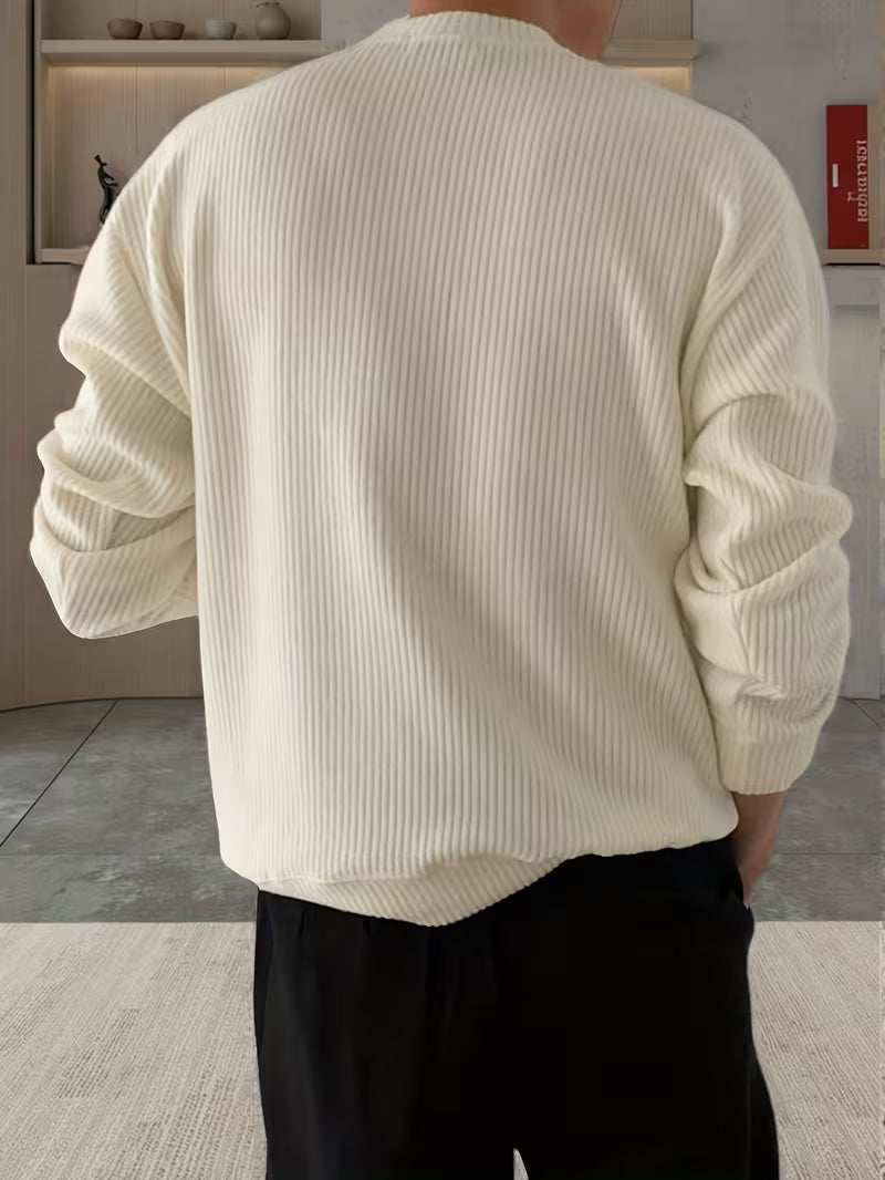 Pull en grosse maille côtelée col montant coupe oversize homme – Giverny