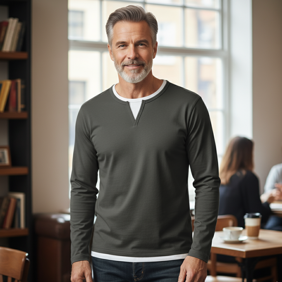 Pull col V en maille fine