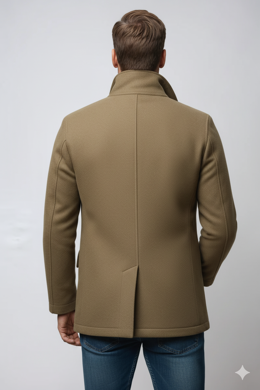 Veste d'hiver aspect lainage col montant