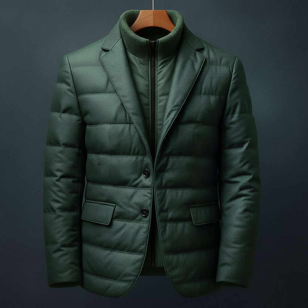 Veste matelassée coupe blazer à plastron