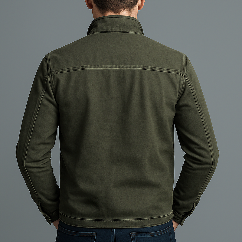Veste zippée vintage à col montant au style intemporel homme – Pavée