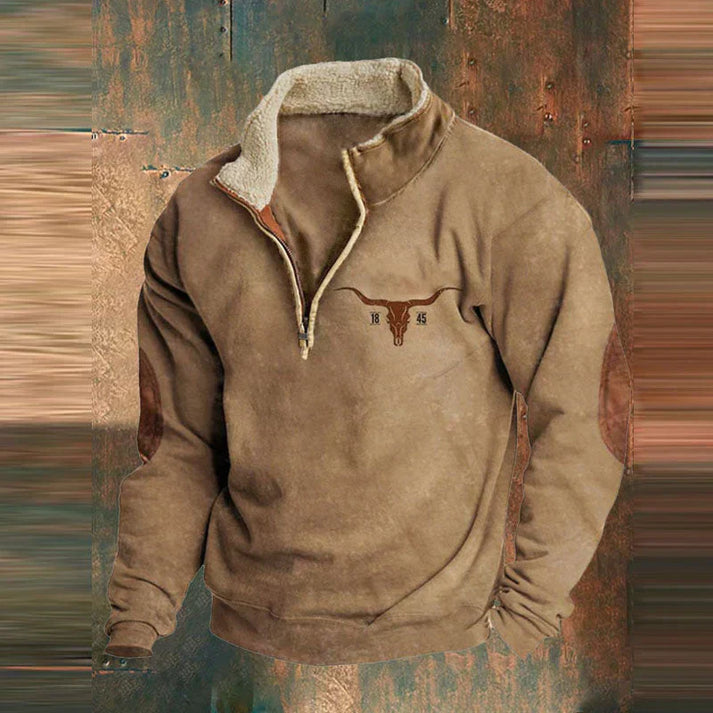 Pull demi-zip col peluche poche kangourou
