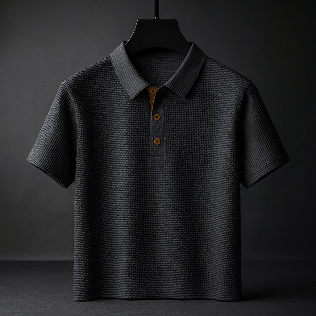 Polo aéré à patte trois boutons