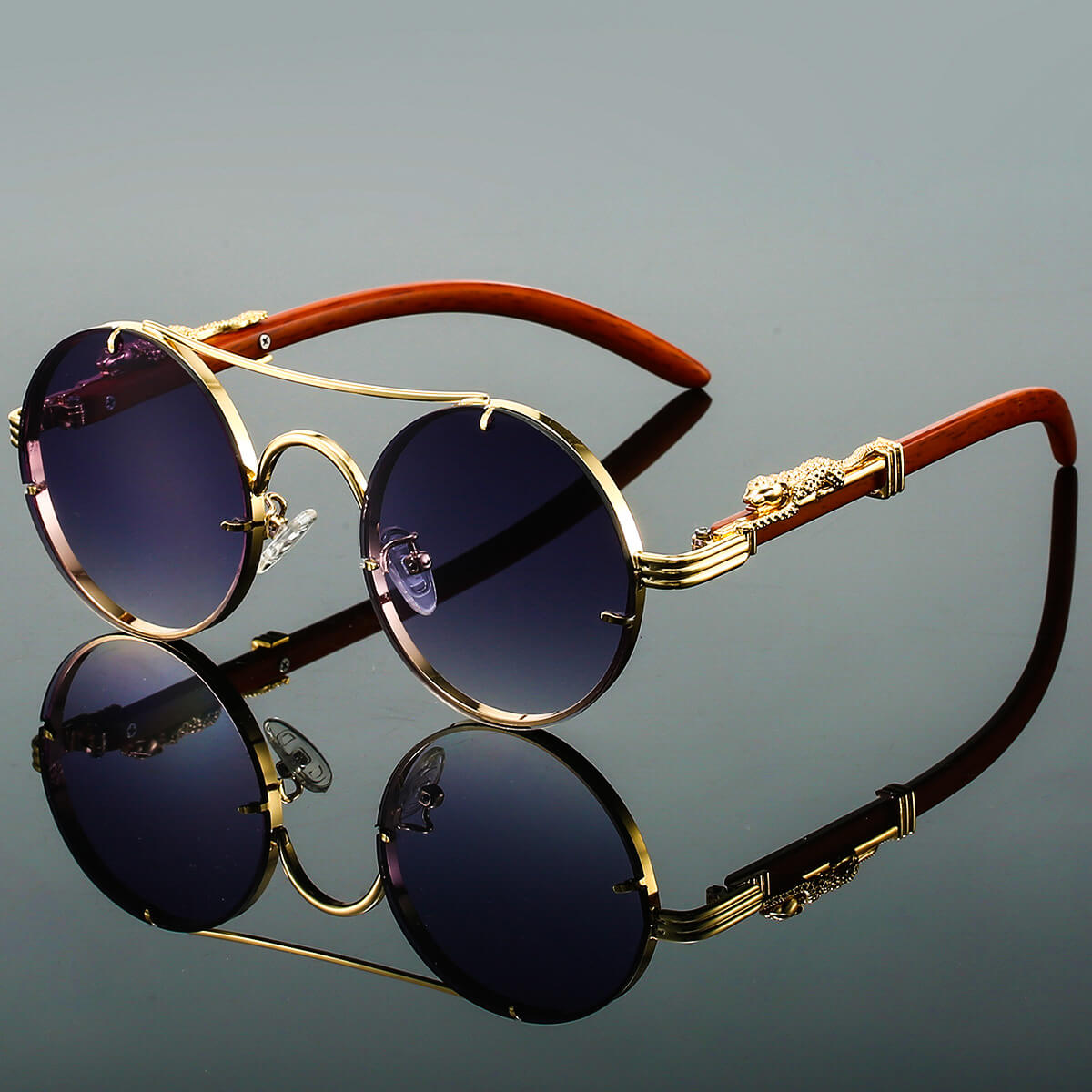 Lunettes de soleil rétro monture angulaire style sobre et élégant homme – Reugny