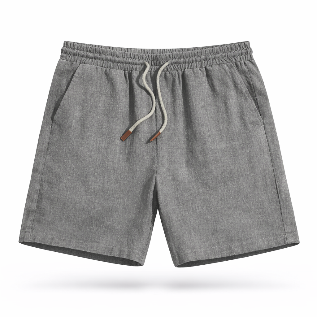 Short en lin à taille élastique et cordon de serrage coupe décontractée homme – Saint-Émilion