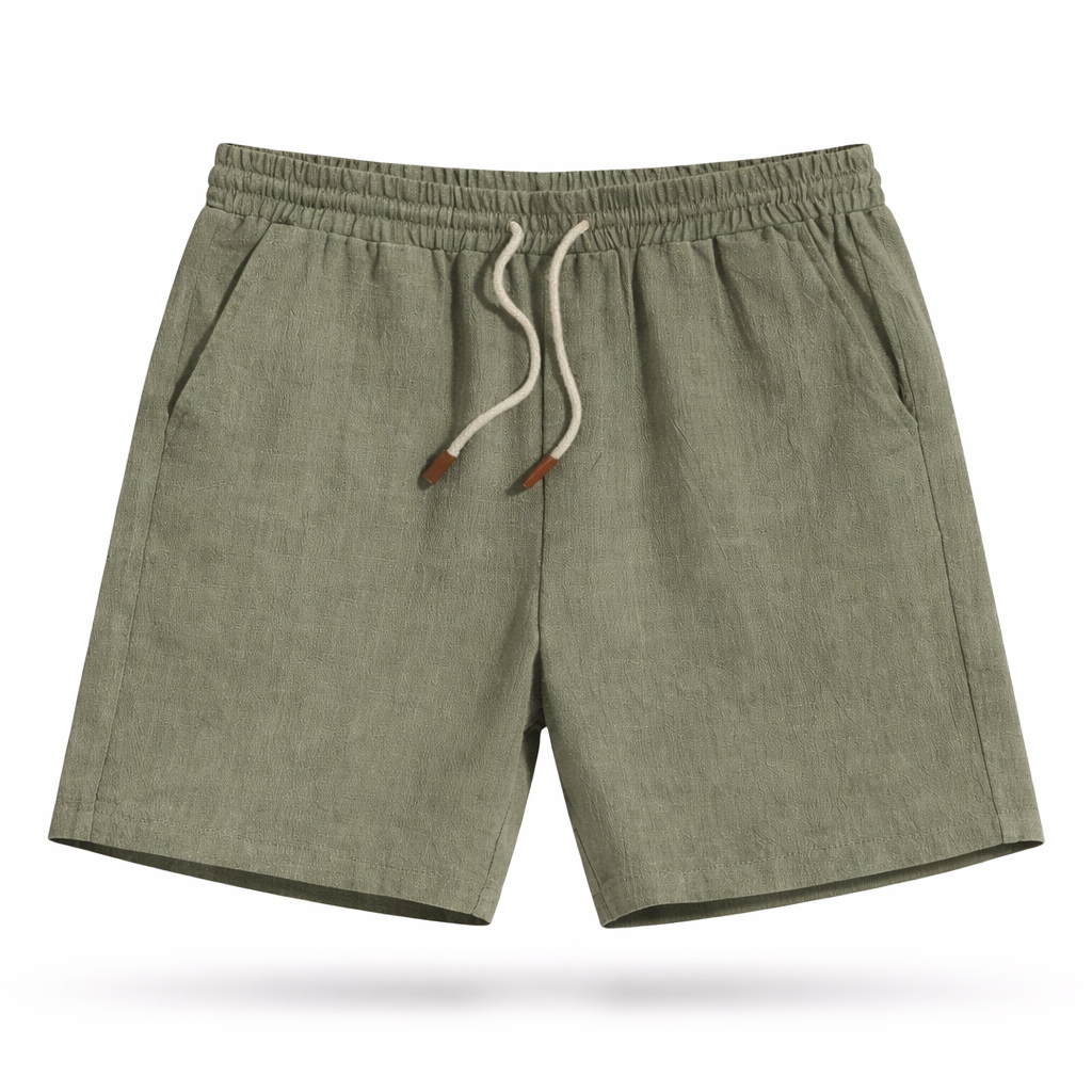 Short en lin à taille élastique et cordon de serrage coupe décontractée homme – Saint-Émilion