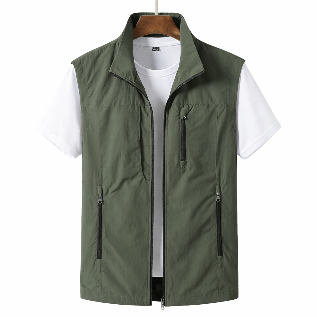 Gilet sans manches léger zippé style utilitaire homme – Paimpol