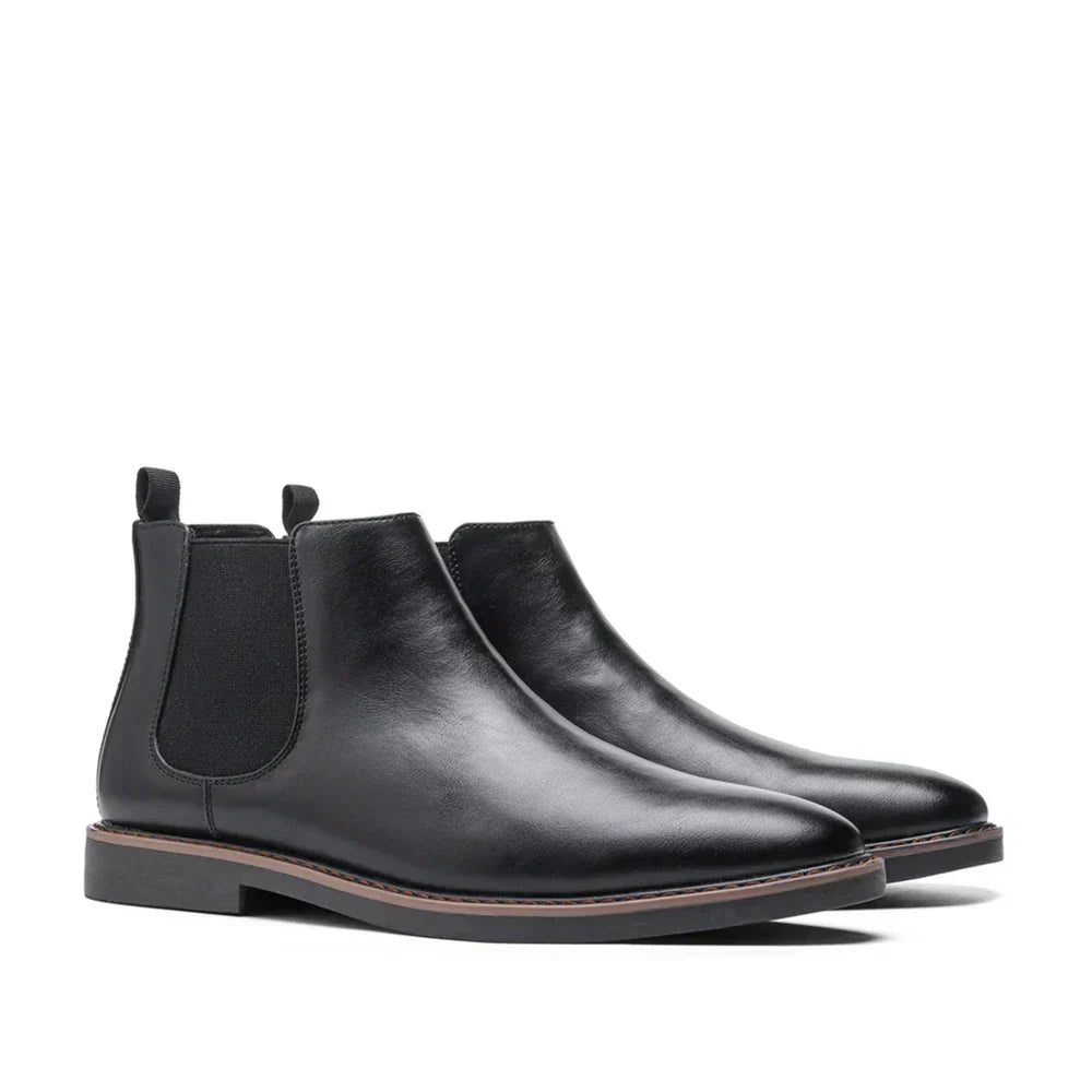 Bottines chelsea aspect cuir patiné