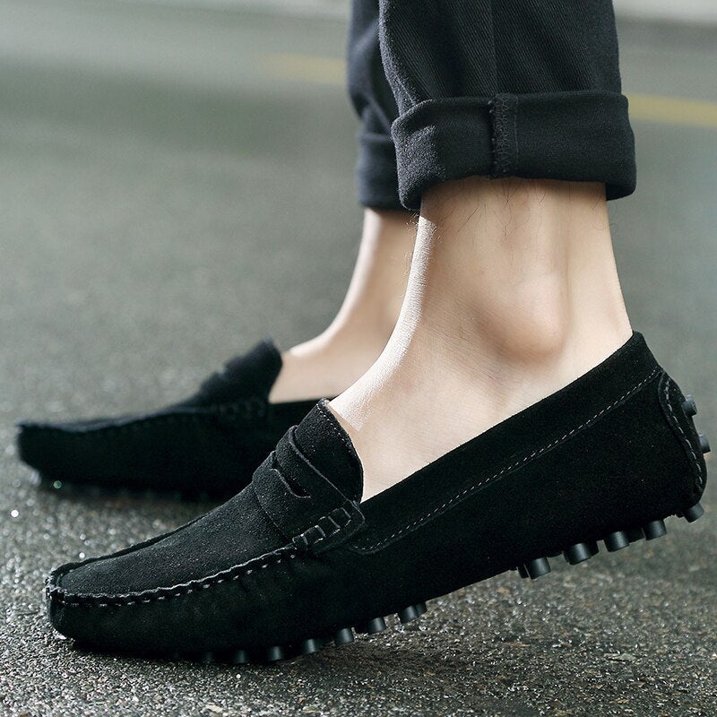 Mocassins italiens en suède au style intemporel homme – Francs-Bourgeois