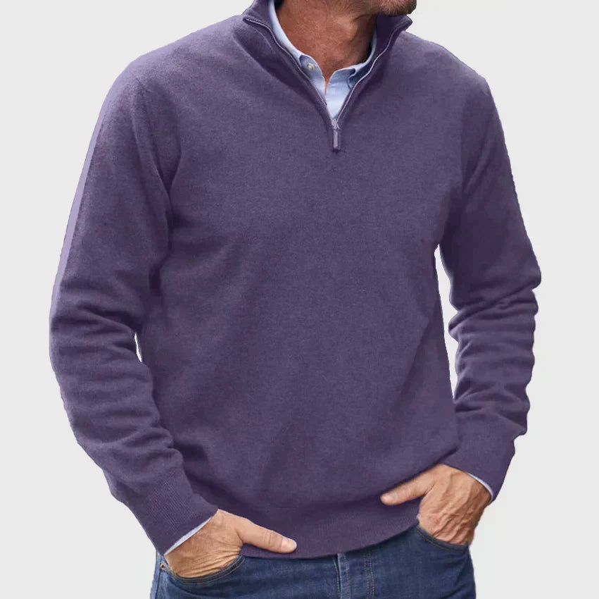 Pull col camionneur zippé maille fine