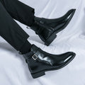 Bottines Chelsea aspect cuir lisse fermeture à boucle homme – Fuissé