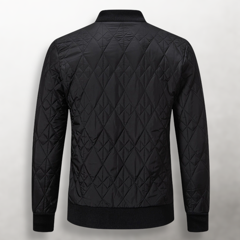 Cardigan zippé matelassé à motif losanges