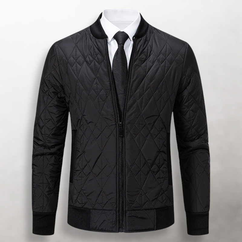 Cardigan zippé matelassé à motif losanges