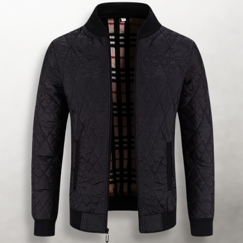 Cardigan zippé matelassé à motif losanges