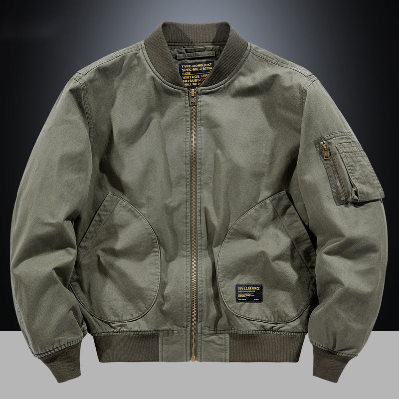 Blouson bomber zippé à bords côtelés