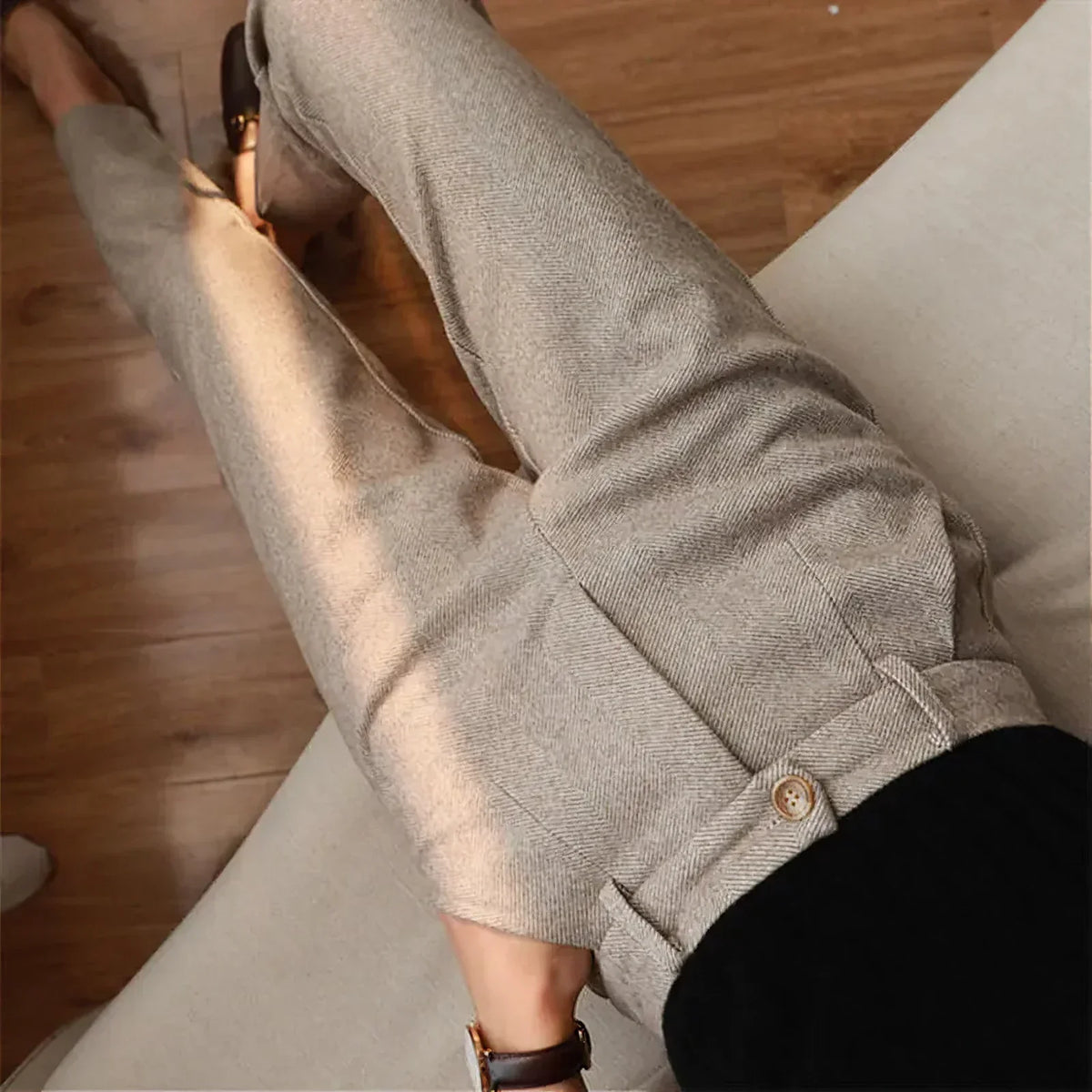 Pantalon élégant en laine coupe sur mesure à pinces homme – Pontivy