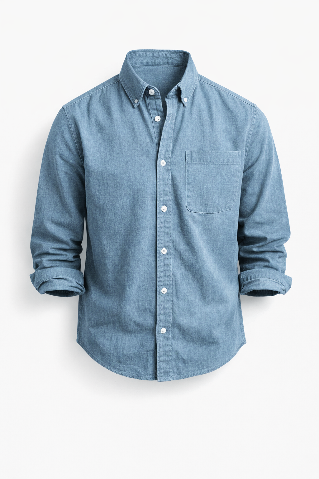Chemise boutonnée coupe classique à la finition soignée homme – Bleu Clair
