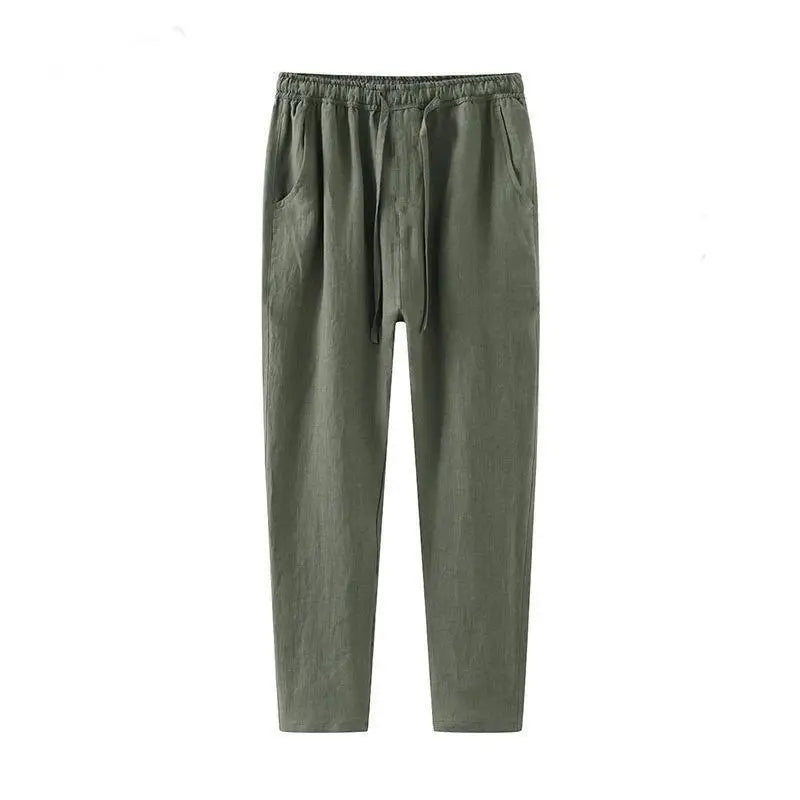 Pantalon léger aspect lin décontracté
