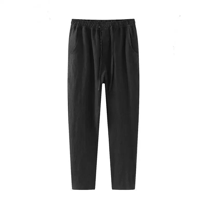 Pantalon léger aspect lin décontracté