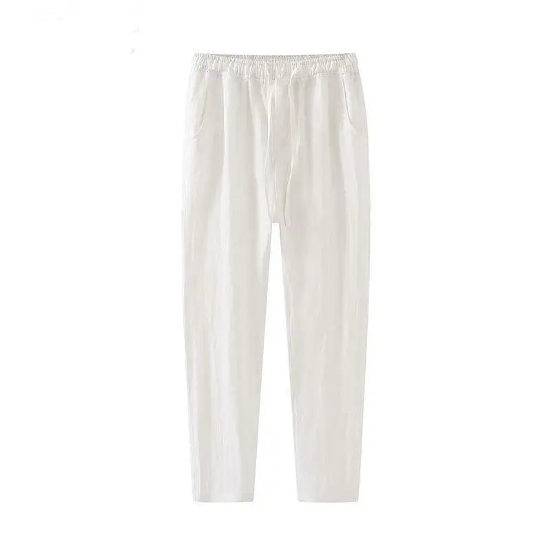 Pantalon léger aspect lin décontracté