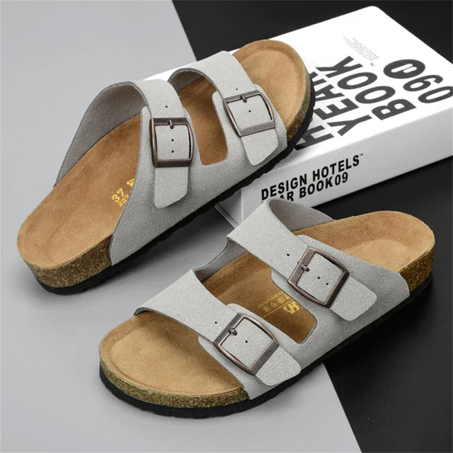 Sandales à double boucle semelle liège à la finition soignée homme – Agay