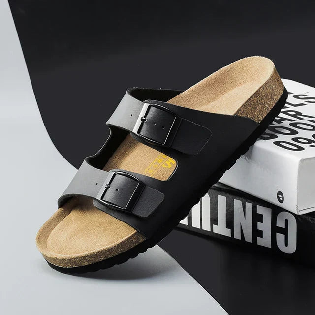 Sandales à double boucle semelle liège à la finition soignée homme – Agay