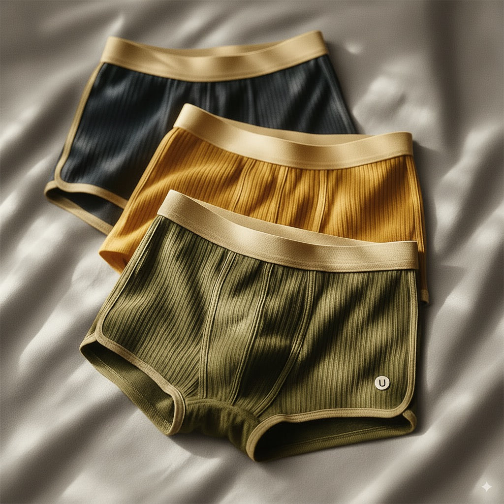Lot de 3 boxers en coton biologique respirant au style intemporel homme – Buci