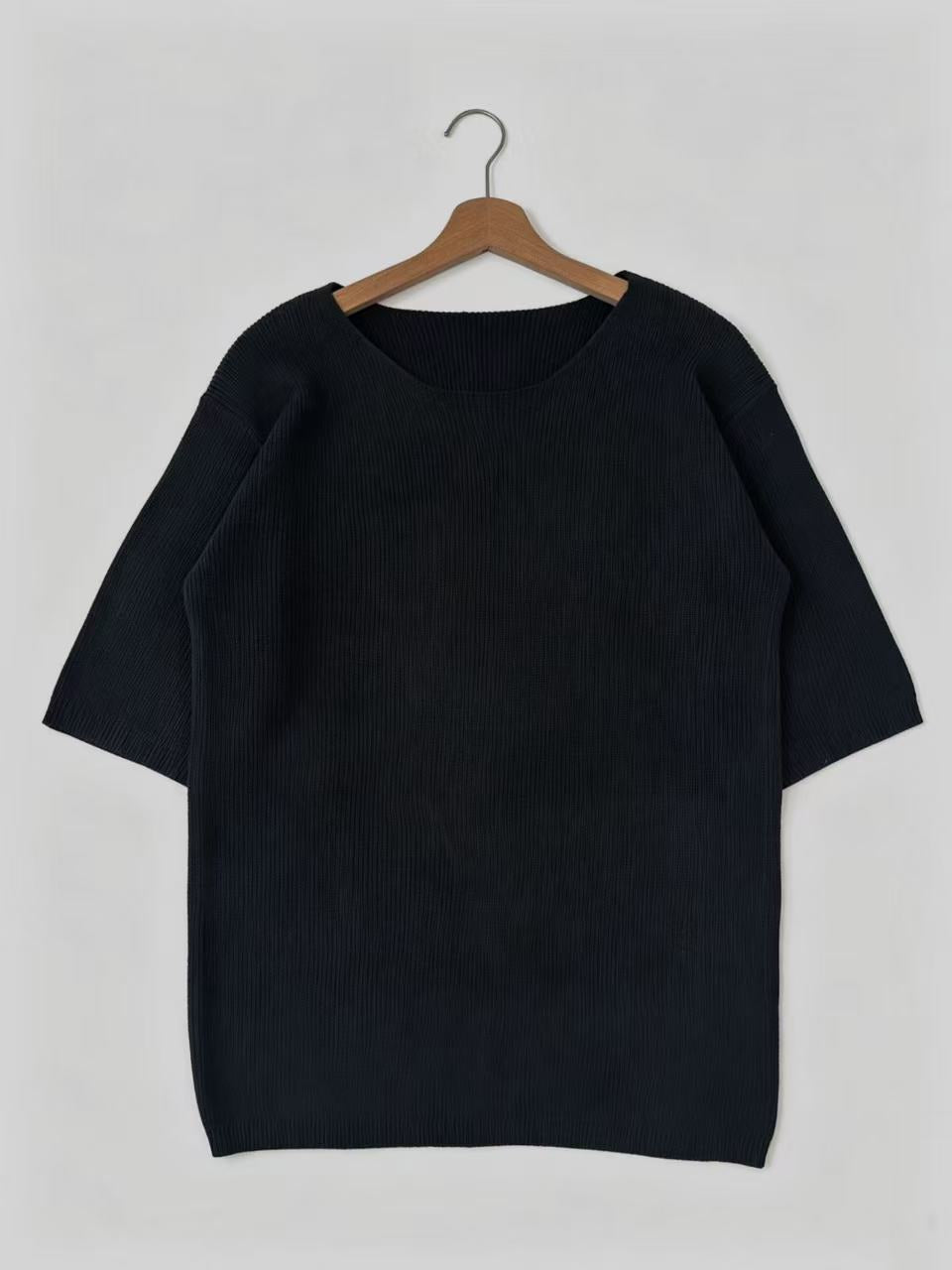 Pull maille manches courtes coupe ample