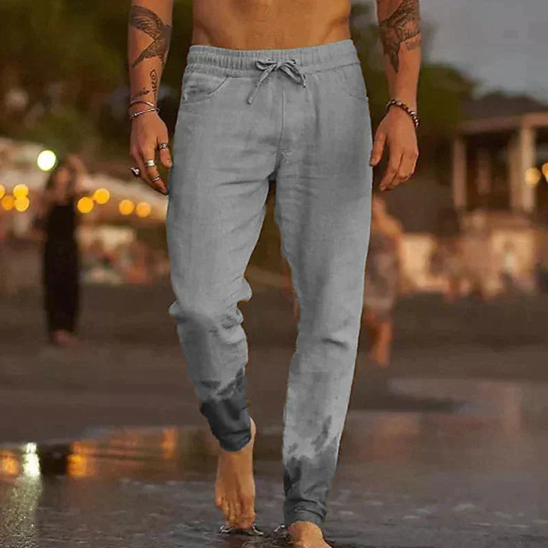 Pantalon de plage en lin respirant coupe décontractée côtière homme – Sainte-Adresse