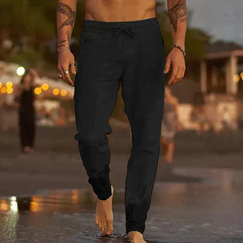 Pantalon de plage en lin respirant coupe décontractée côtière homme – Sainte-Adresse